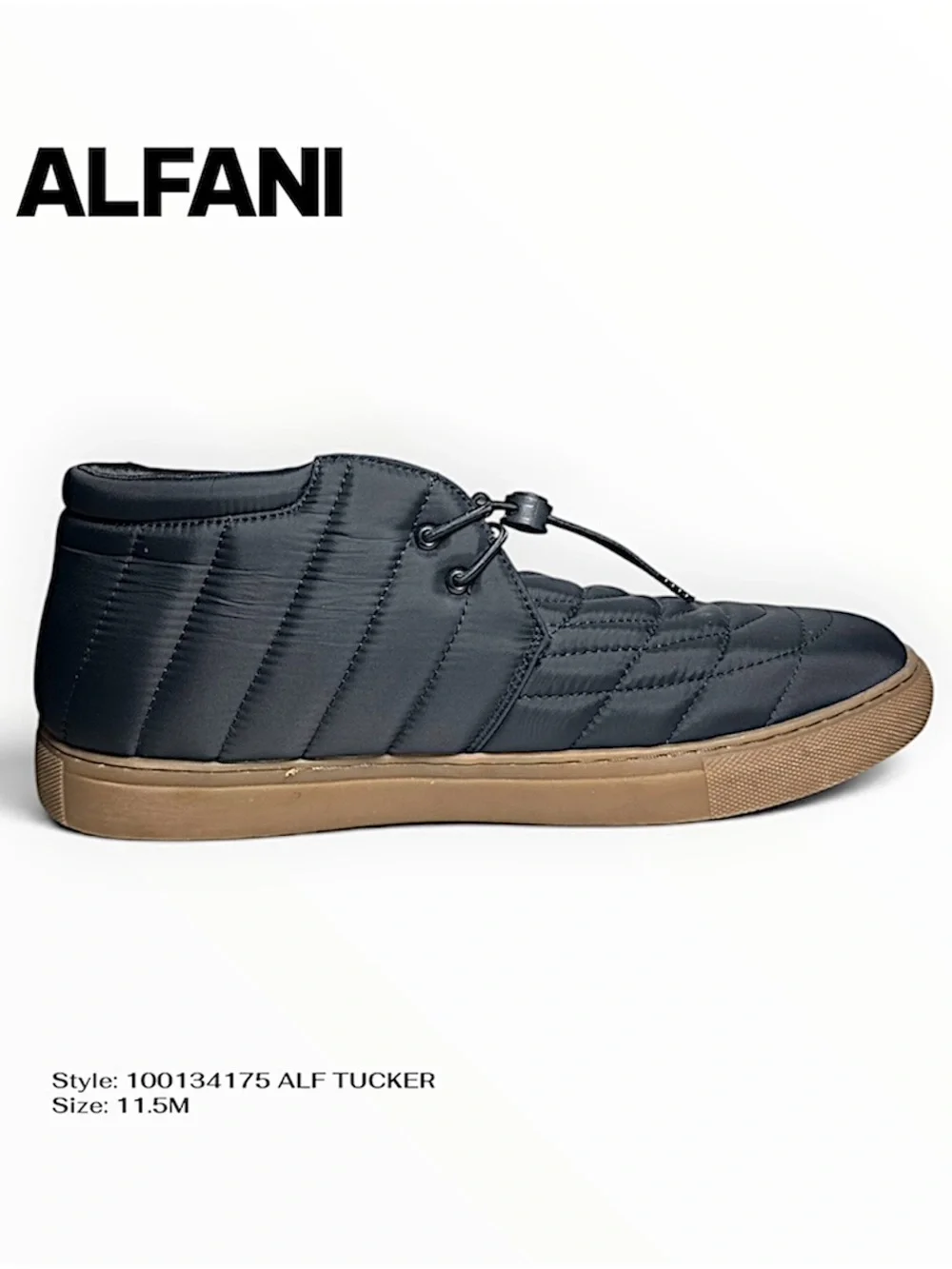 Alfani Tucker Men’s Quilted Chukka Boots Black Gum Sole Memory Foam 11.5M